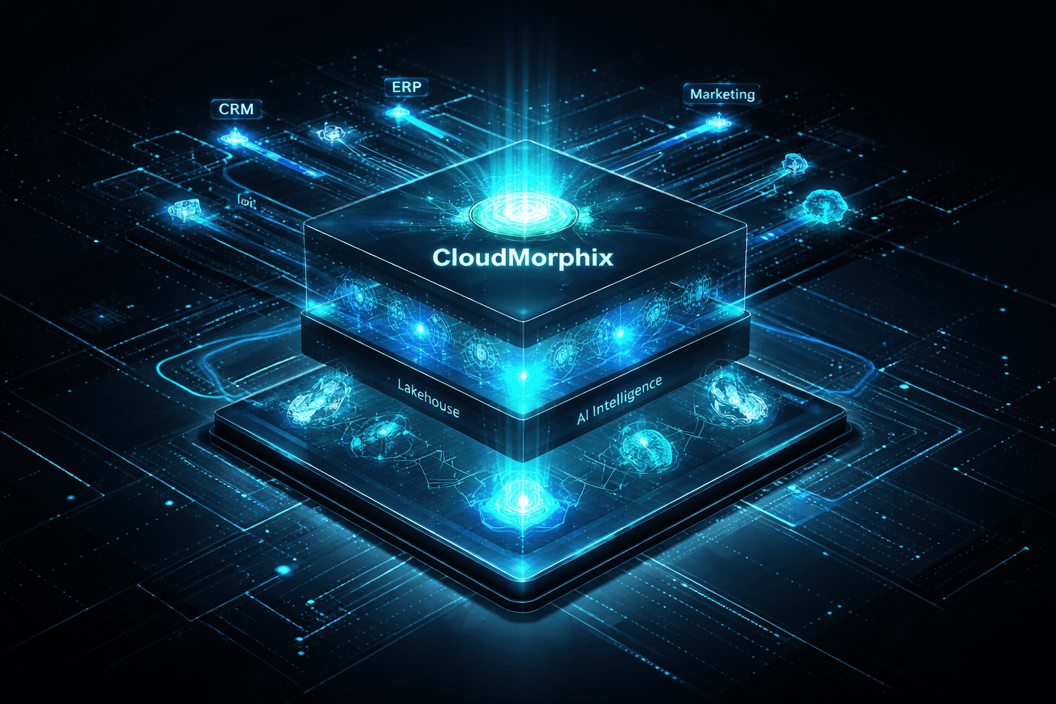 CloudMorphix Architecture built on Microsoft Fabric Lakehouse and AI Intelligence