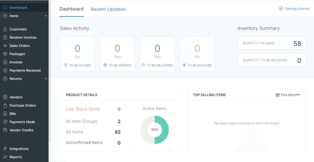Zoho Configuration Dashboard