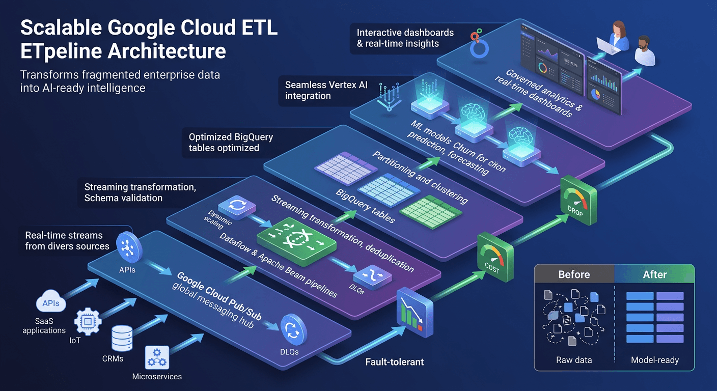 From Messy Data to Model-Ready Pipelines: Designing Scalable ETL Architecture on Google Cloud