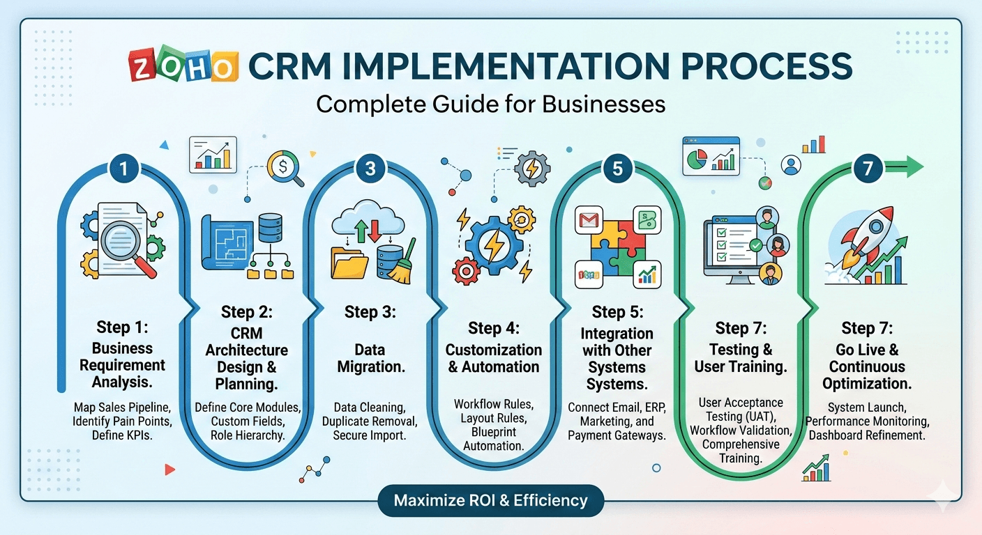 Zoho CRM Implementation Process for Businesses: Complete Step-by-Step Guide